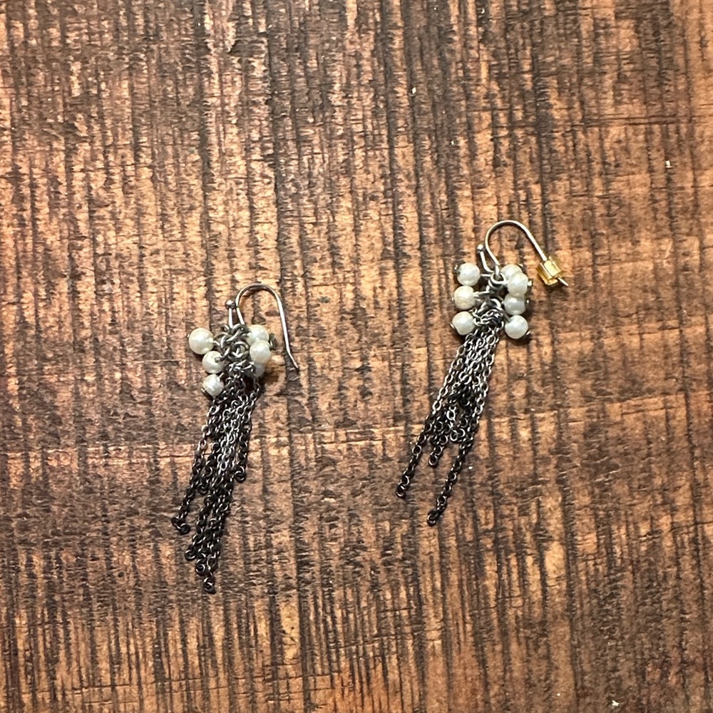 Elegant Black and White Dangle Earrings